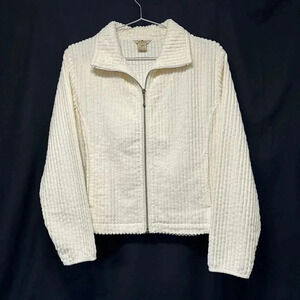 WOOLRICH CORDUROY JACKET -‎ NWOT - medium petite - 100% cotton - ivory corduroy